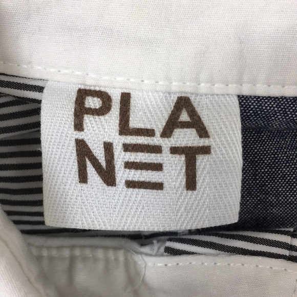 Planet Blue White Stripe Button‎ Front Shirt Womens 1 4-8 Long Sleeve Colorblock - Picture 7 of 16
